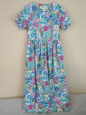 XS Vermont Country Store Cotton Floral Midi Dress